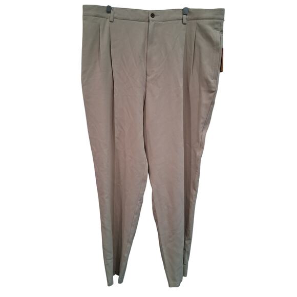 Tommy Bahama 100% Silk Panama Khaki Sands Pleated Dress Pants Size 42 - Picture 1 of 9